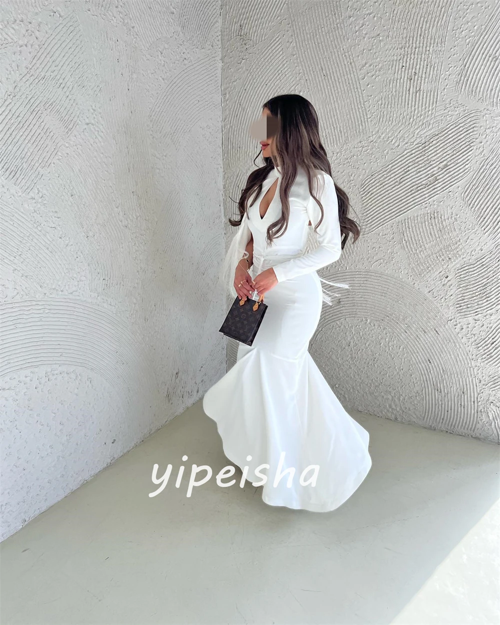 Customized Matching Jersey Tassel Ruched A-line High Collar Midi Dresses Celebrity Dresses Classic Exquisite Modern Style Pastro