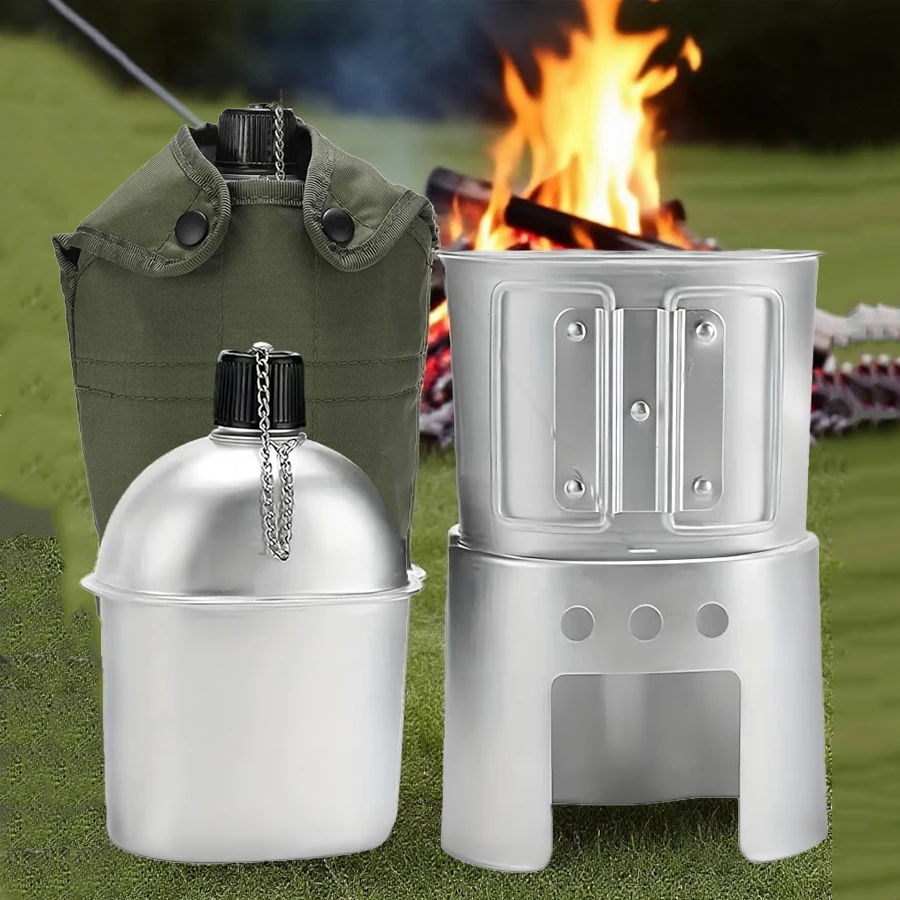 

Алюминиевая чашка для столовой с водой, набор мешков для печи, портативная военная столовая с чашкой для кемпинга, выживания в природу