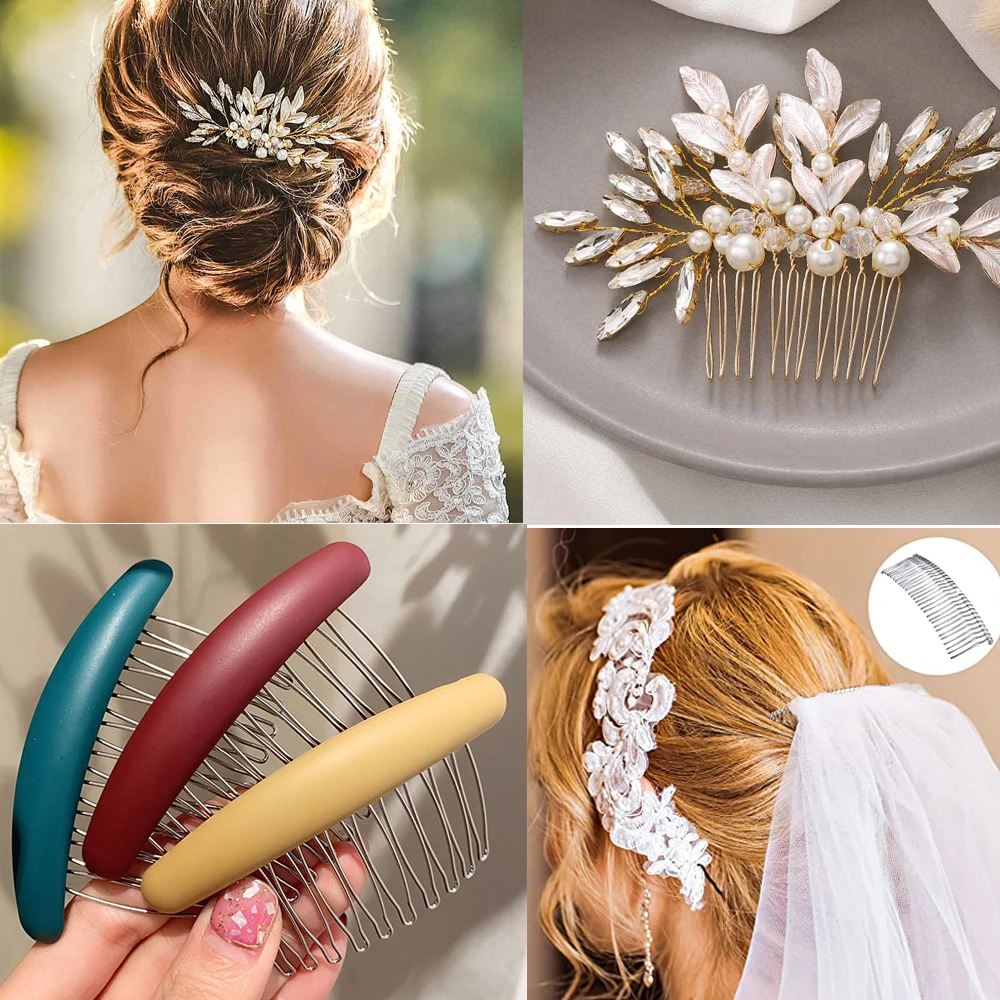 10Pcs/lot Silver Metal Hair Comb Base 12/15/20 Teeth for Diy Handmade Wedding Hair Combs Bridal Hair Accessories Jewelry Making