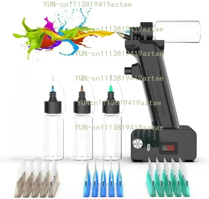 No‑Clean Airbrush Kit Rechargeable Portable Spray Gun Tattoo Ink Paint 4 Spray Modules 2X0.3mm 2X0.5mm
