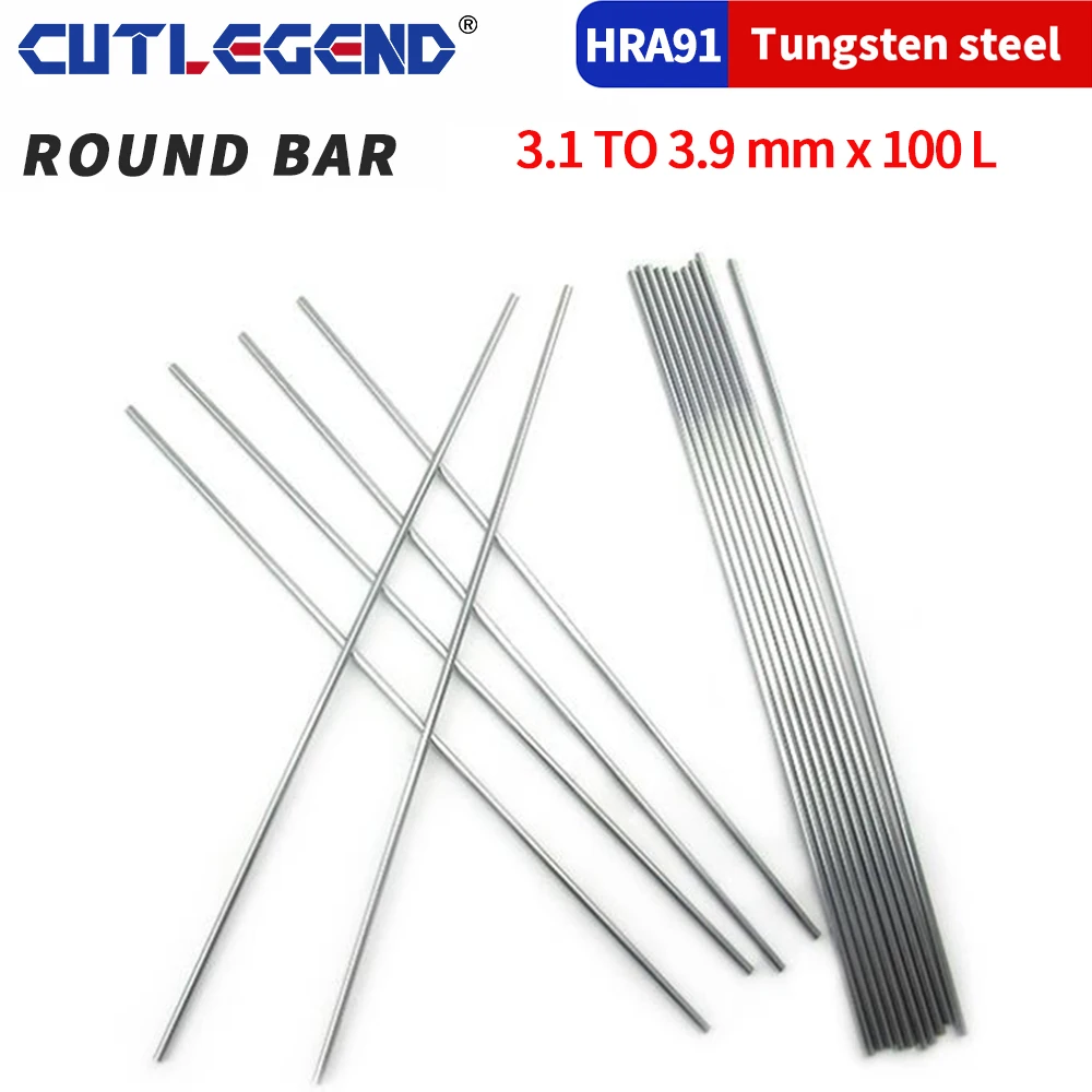 

10Pcs Solid Carbide Round Rod 3.1/3.2/3.3/3.5/3.6/3.7/3.8/3.9 100MM Wear Resistant High Hardness CNC Machine Tungsten Steel Bar