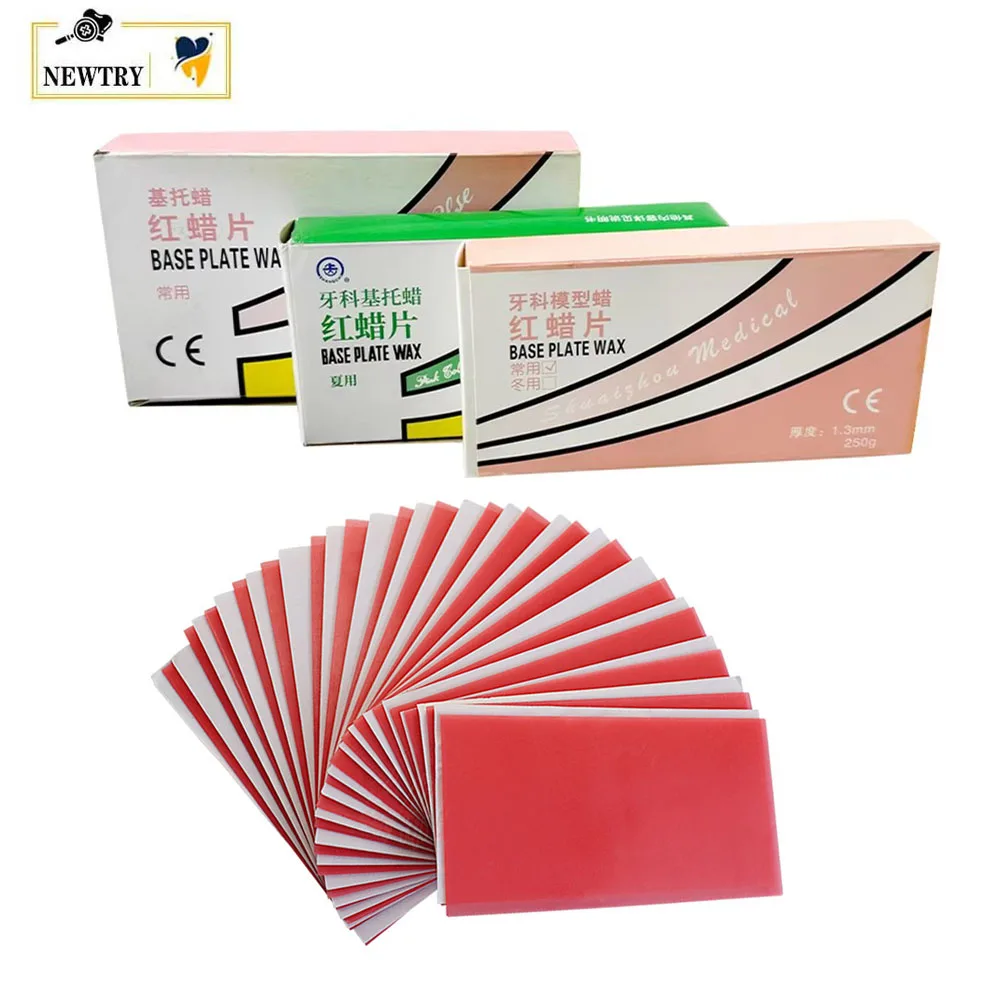 240g/480g Dental Base Plate Wax Soft Hard Modelling Wax Red Sheet 1.3/1.5/2.0mm Summer General Denture Pattern Casting Material