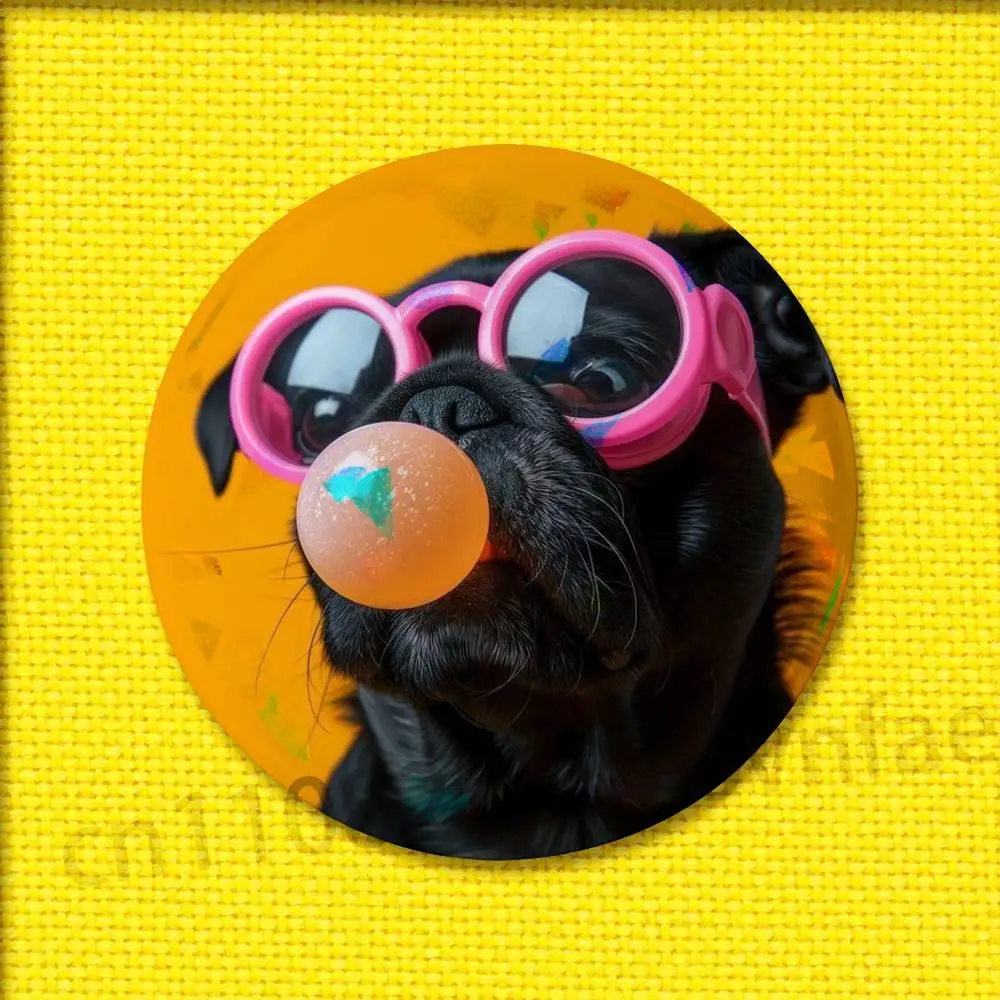 Dog French Bulldog Puppy Badge For 32mm 25mm 44mm 75mm 58mm Round Pin Brooch Insignia Cover Decoration