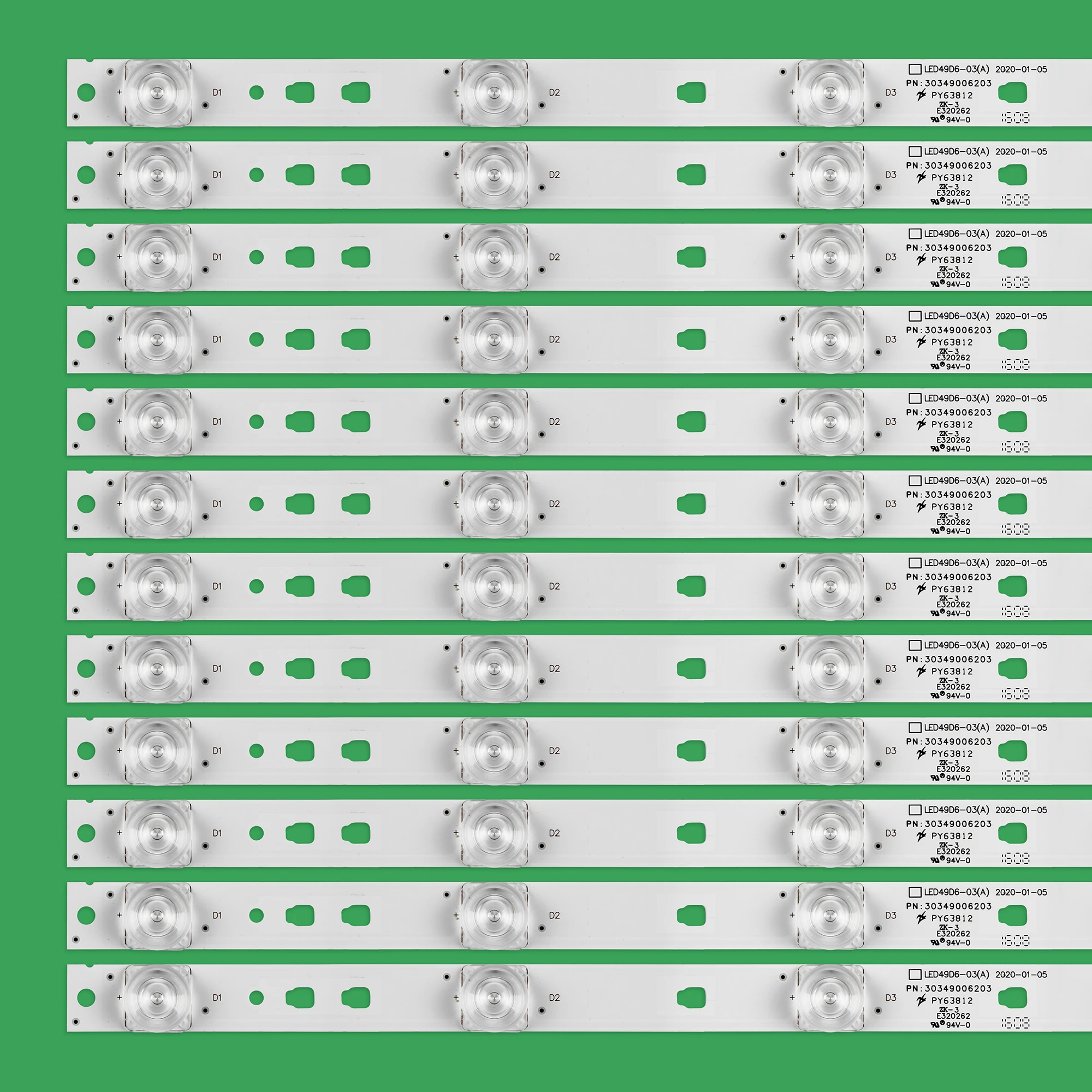 แถบไฟแบ็คไลต์ LED (12) LED49D6-03 FD4951A-LU G49Y F49N 49U1 (A) LE48D19S LS49AL72 LED50D6-ZC14AG-03 30349006203 49UK30G 49UX10S