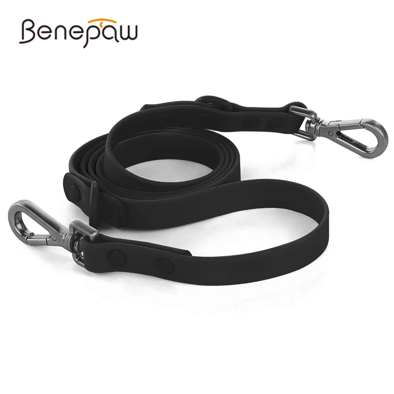 

Водонепроницаемый поводок для собак Benepaw, 2 крючка, прочный регулируемый контроль дорожного движения, безопасный поводок для маленьких средних и больших собак