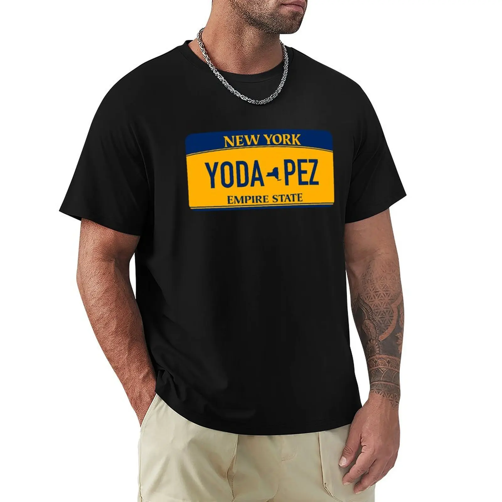 Yodapez Licence Plate T-Shirt t shirts for man pack cotton T-Shirt