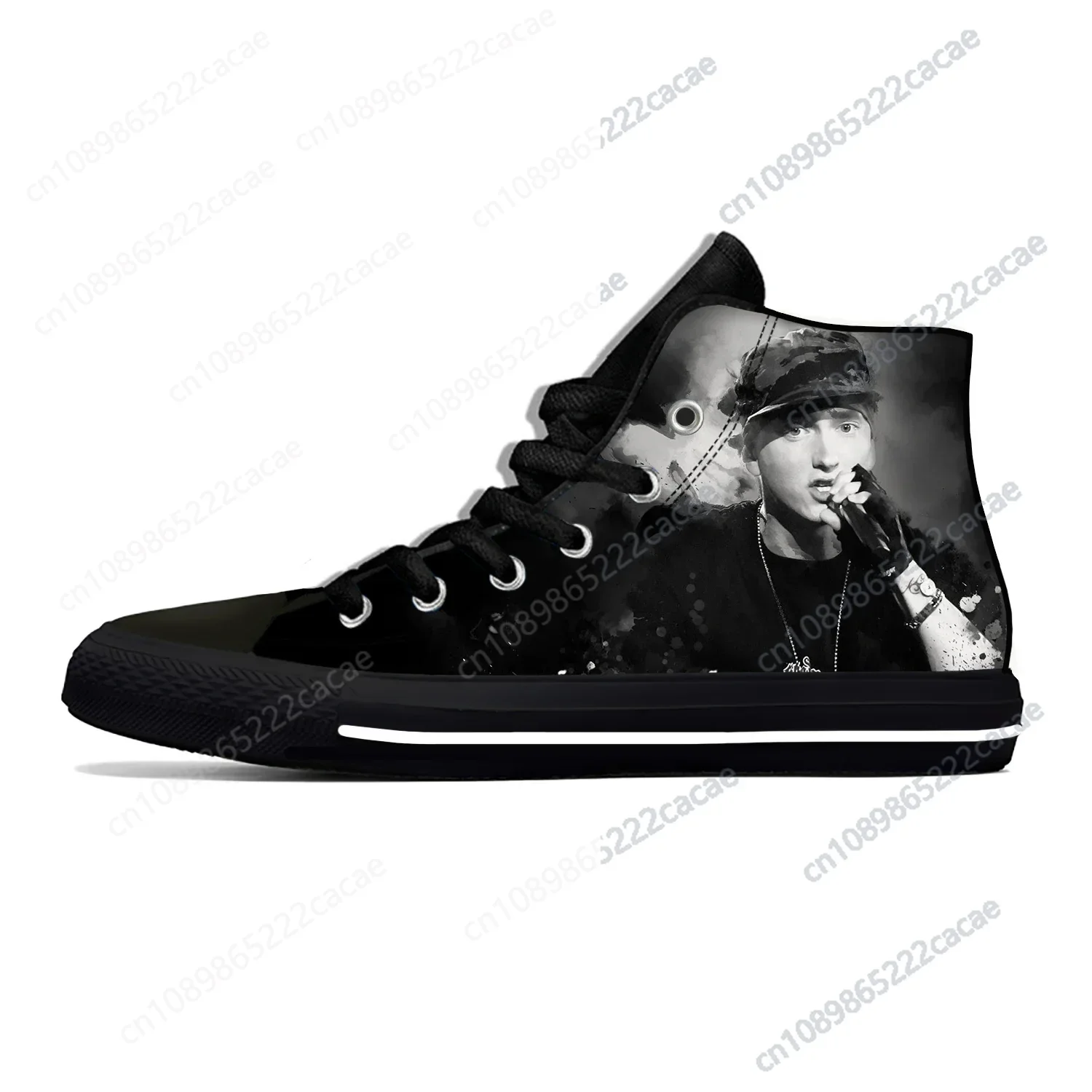 Eminem Hip Hop Rapper Rap Music Fashion Popular Casual Cloth Shoes High Top Lightweight Breathable 3D Print Men Women Sneakers