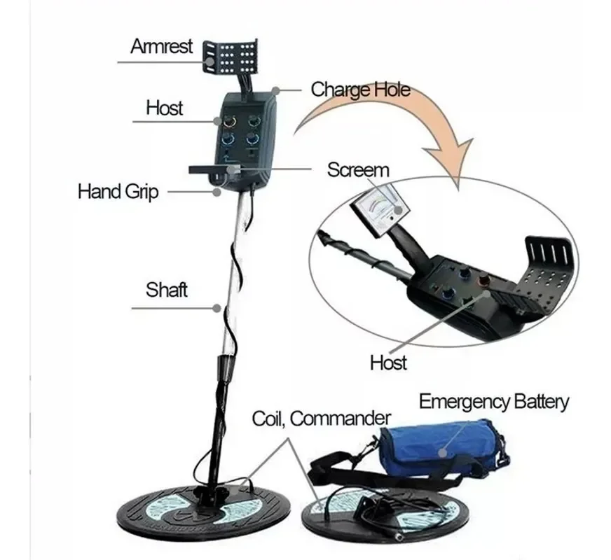 Ultra-sensitive MD5008 metal detector professional gold detector for treasure hunting and gold coin detection