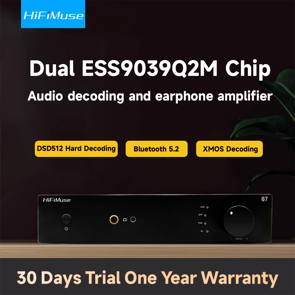 

HIFIMUSE Q7 Bluetooth Decoder HIFI Audiophile Bluetooth 5.4 Dual 9039Q2M Bluetooth Receiver