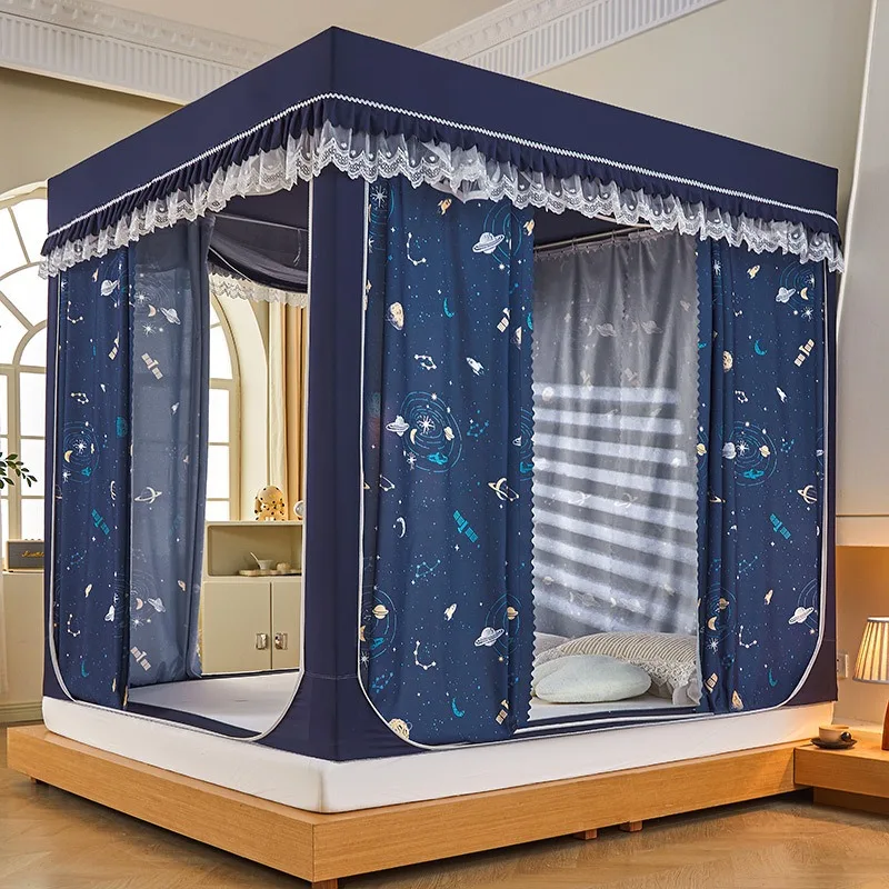 Bed Canopy Mosquito Net With Zipper Enclosed Privacy Curtain Dustproof Breathable Mesh For Bedroom Home Decor Sleep Protection
