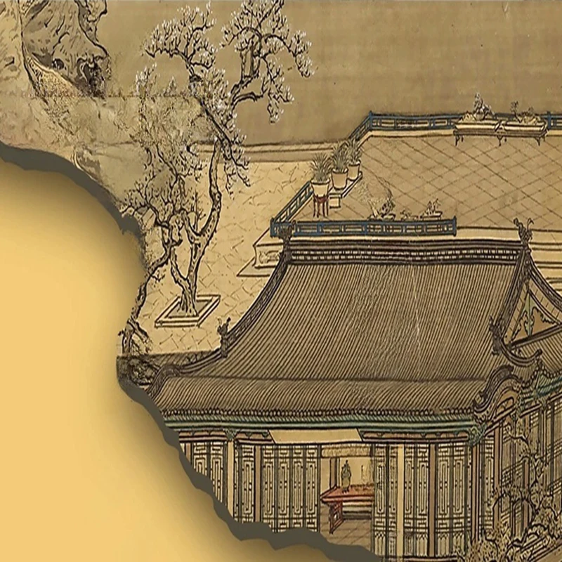 MU7842 Wallpaper Ukuran Khusus Lukisan Minyak Tinta Yang Dilukis dengan Tangan Abstrak Pemandangan TV Sofa Latar Belakang Papier Peint