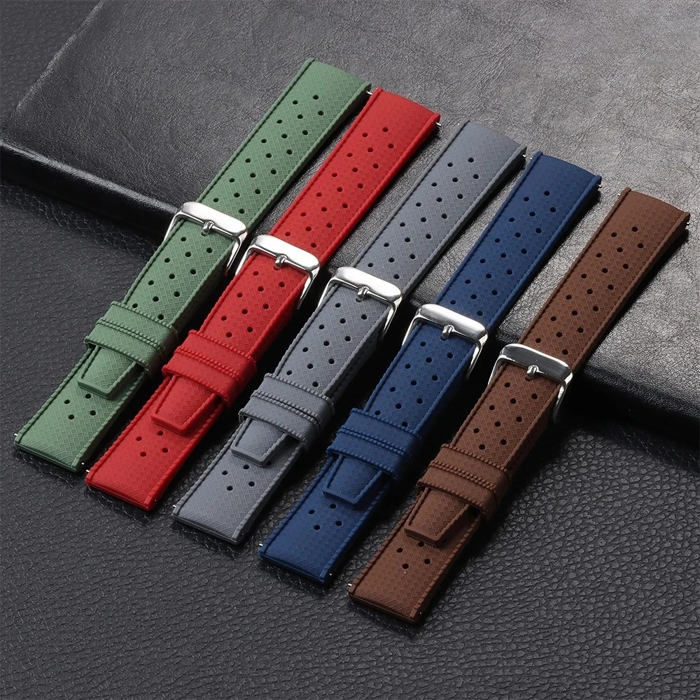 Быстросъемный тропический силиконовый ремешок для часов 18 мм, 20 мм, 22 мм, ремешок Oris для Seiko for Citizen, резиновые ремешки для умных часов Tropic