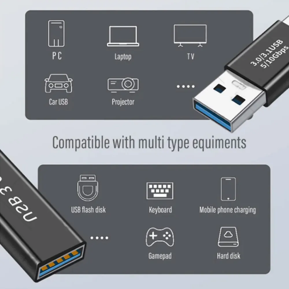 1Pcs USB 3.0 Adapter Male to Female Fmale-Female Male-Female Converter Coupler Changer Connector Durable for PC Laptop
