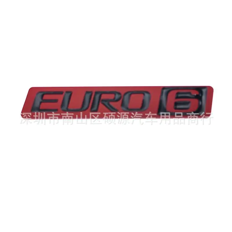 3D EURO6 Displacement Letter Badge Sticker Fit Volvo Truck Side Panel Rear Luggage Compartment Body Styling Emblem