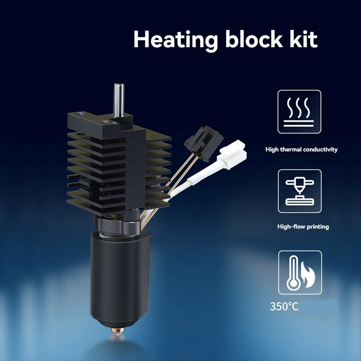 ☶❈＊♥AC566-Hotend Kit for K2 Plus Ceramic Heating Block Replacement Hot End for 3D Printer Parts Quick-Swap Nozzle 0.6mm