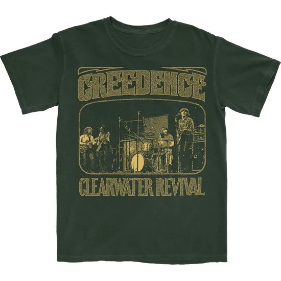 Creedence Clearwater Revival band 90s Forest Green Graphic T shirt NH12043