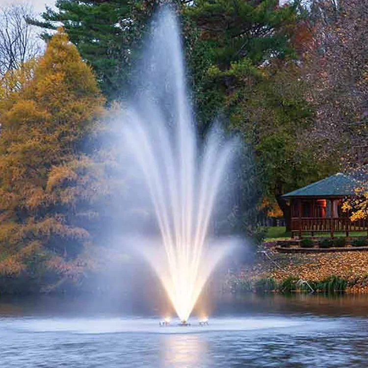 Powder Forest Outdoor Stainless Steel Floating Fountain Lake Pond Design Stone Garden Products for Sale