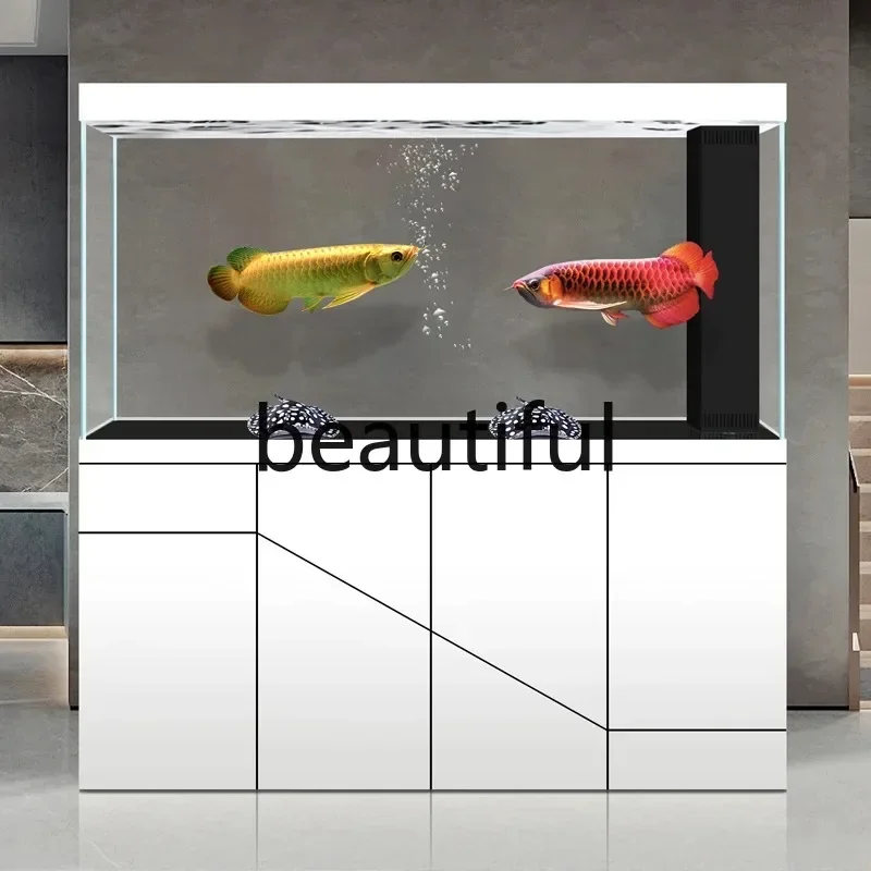 yj57 Aluminum alloy arowana tank living room large aquarium ultra-white glass  screen partition bottom filter free of water chan