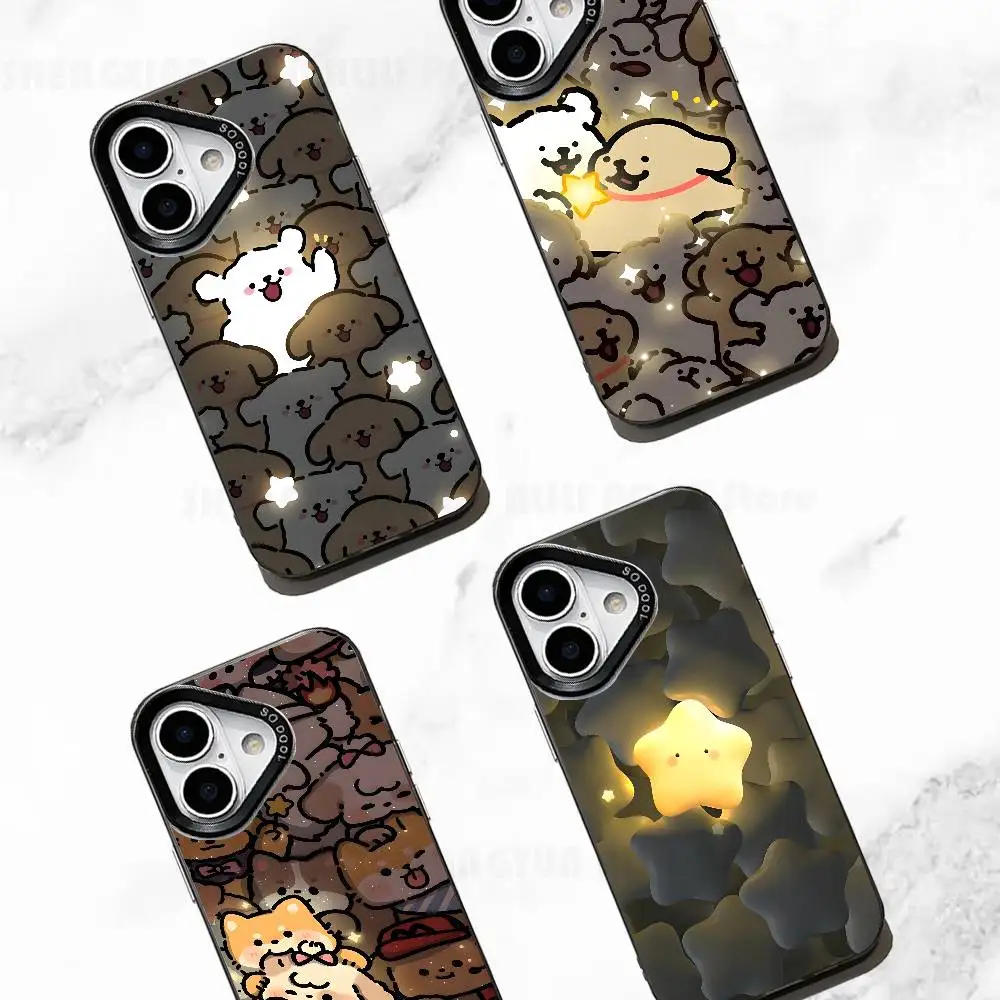 

Glow Line Puppy Phone Case For IPhone 17 16e 16 15 14 13 12 11 Pro Max X XR XS MAX Back Cover