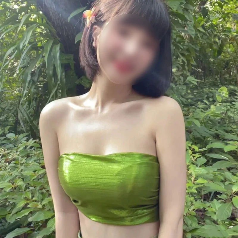 

Sexy Wrap Chest Cloth Summer Strapless Crop Top Women's Dai Thai Clothing No Chest Pad DIY Shiny Bra Tube Party Costume Vest