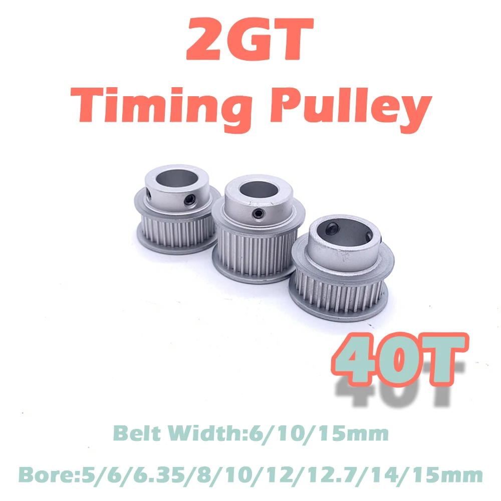 40 Teeth 2GT Timing Pulley Bore 5 6 8 10 12 14 15mm 40Teeth GT2 Timing Pulley Belt Width 6 9 10 15mm 40T 2GT Synchronous Wheel