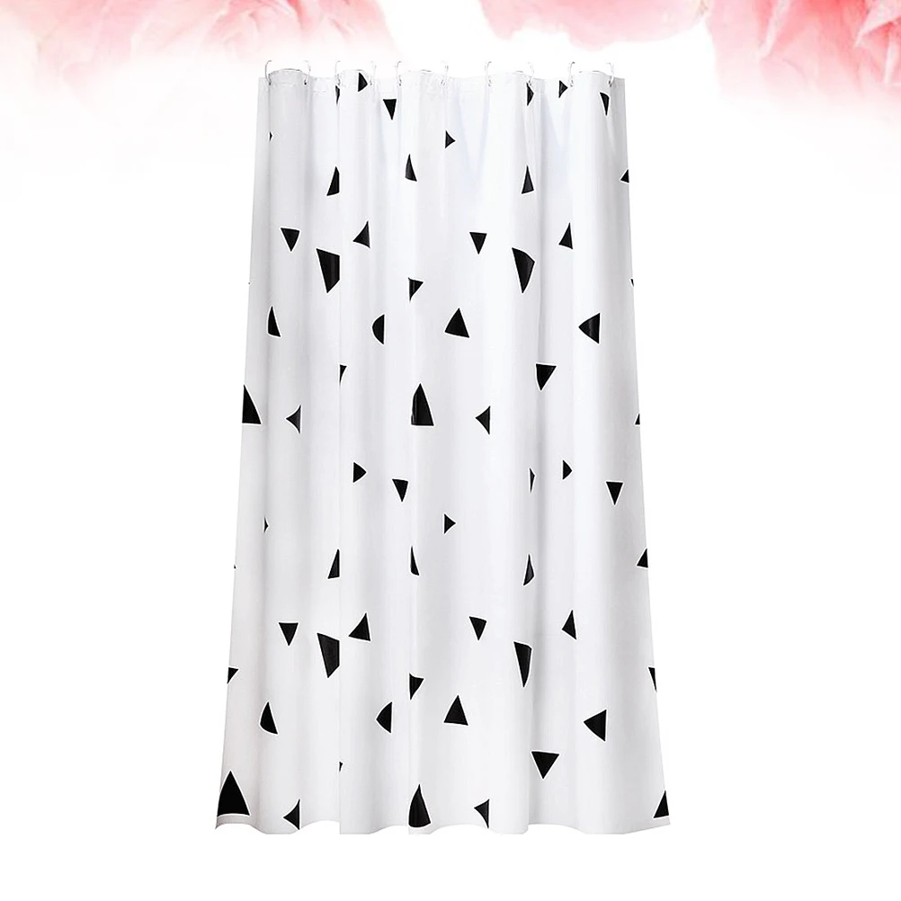 

1Set Waterproof Shower Curtain Thickened Privacy Protection Simple Bath Curtain for Home Bathroom 9 Hooks Assorted Color Size 1