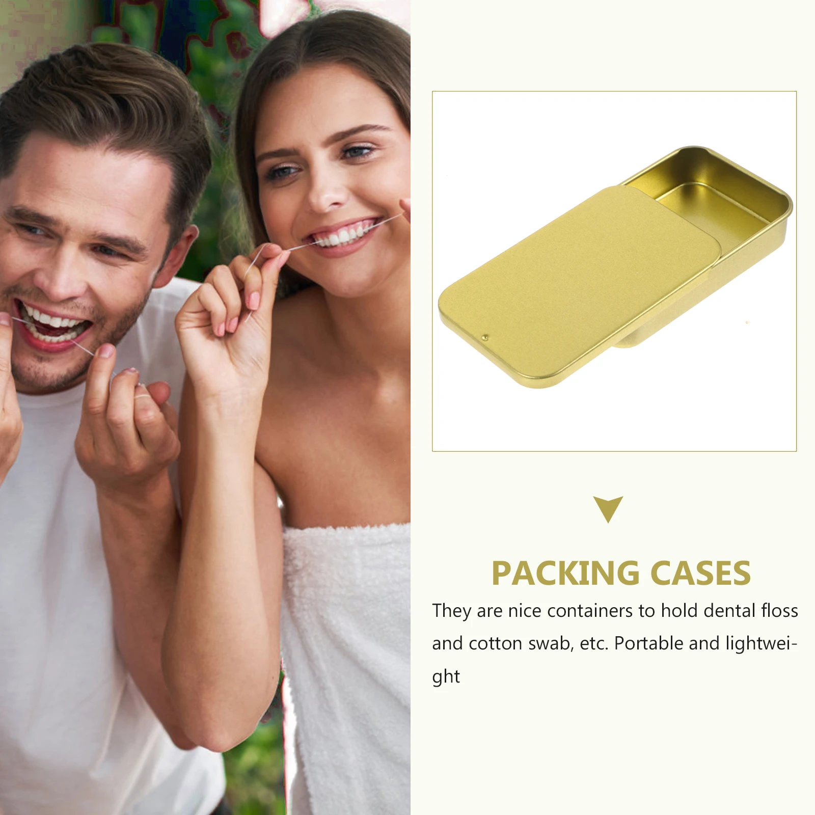 

4pcs Portable Dental Floss Storage Tinplate Box Bulk Desktop Mini Case For Cotton Swabs Solid Balm Bandage Floss Picks Holder