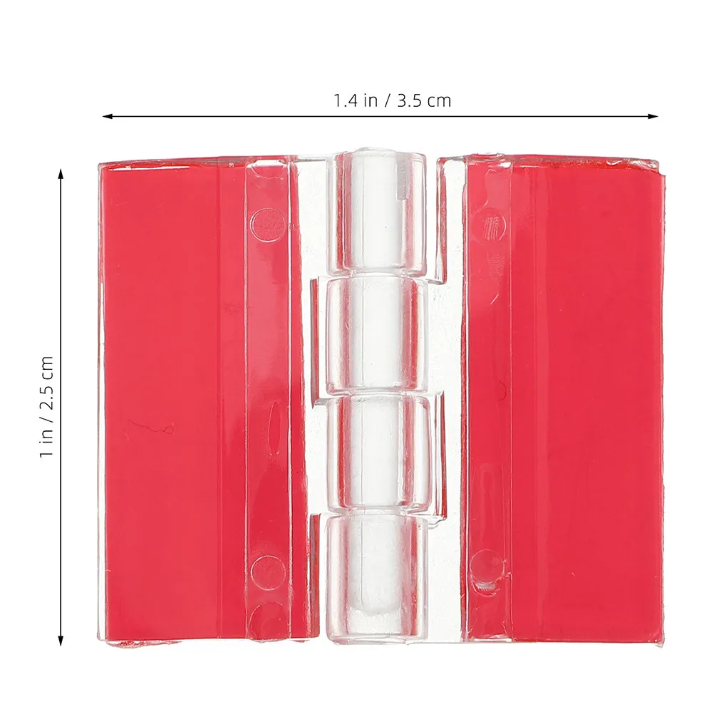 6Pcs Self Adhesive Acrylic Hinges 35x25mm Clear Transparent Folding Hinges for Wooden Box Cabinet Craft Repair Needs