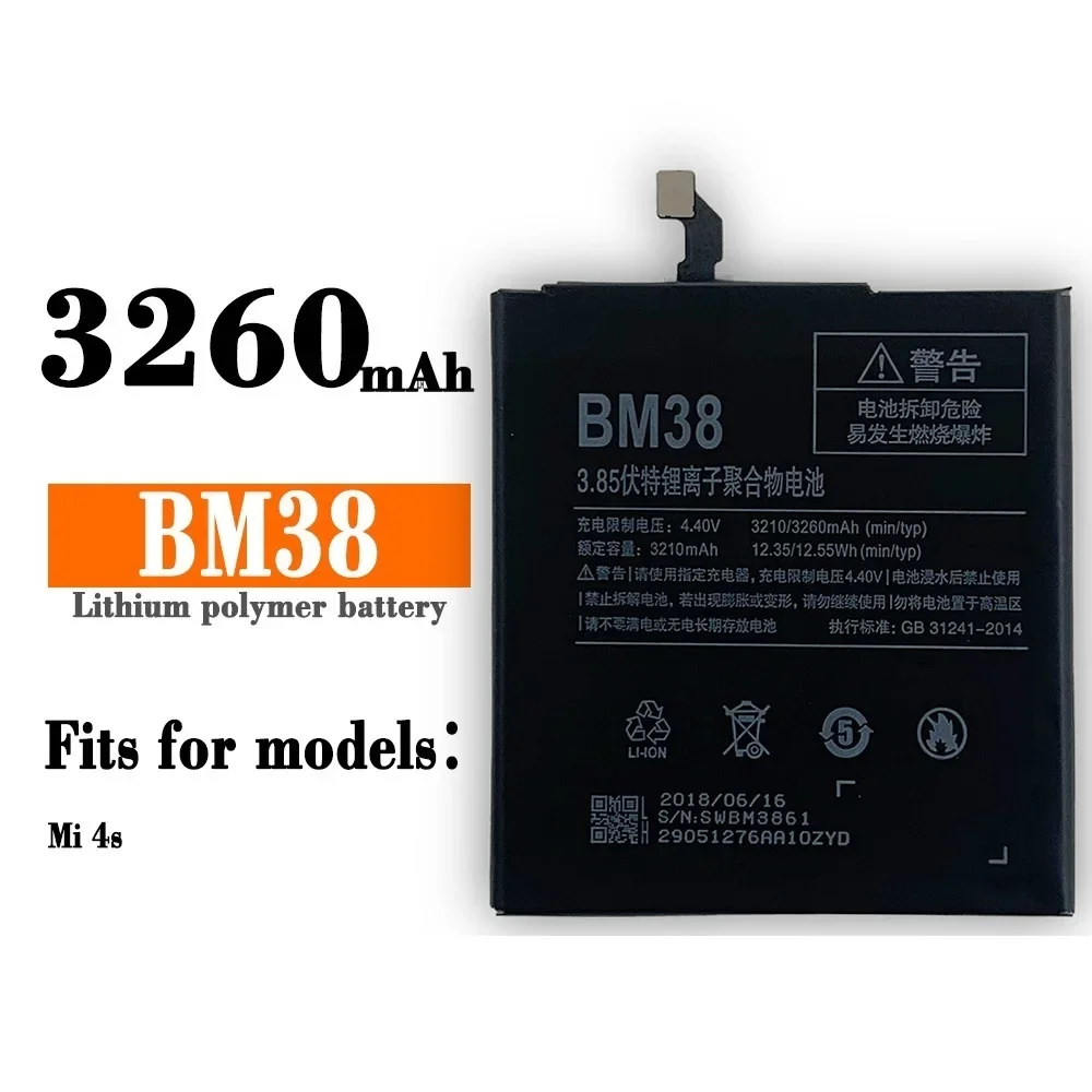 BM38 3260mAh Phone Battery BM38 For Xiaomi Mi 4S High Quality Internal Replacement Bateria Rechargeable Batteries + Free Tools