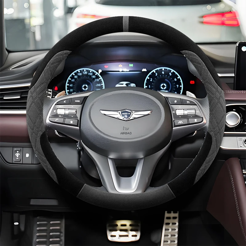 

Замшевый кожаный чехол на руль автомобиля для Genesis G80 GV70 GV80 G70 GV60 2021 2022 2023 2024 2025 2026 аксессуары