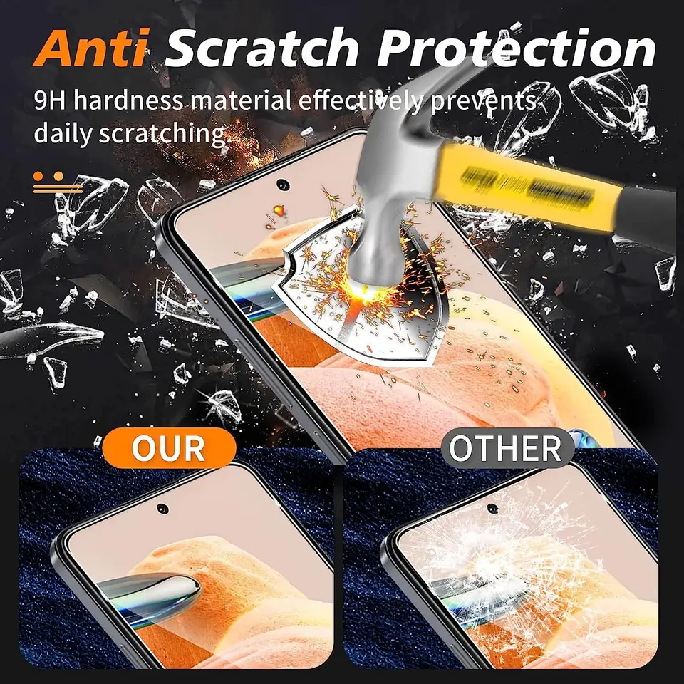 3 Piezas Vidrio Templado para Redmi Note 13 4G 5G Pro Protector de Pantalla 5