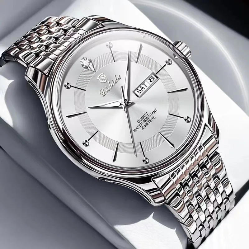 Nuevo reloj mecánico no automático con doble calendario y nueve cuentas para hombre, reloj luminoso resistente al agua para hombre, Dropship de una pieza