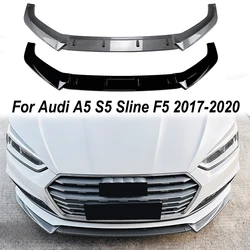 For Audi A5 S5 Sline F5 2017-2020 Car Front Bumper Lip Splitter Diffuser Lip Body Kit Auto Spoiler Bumper Accessories