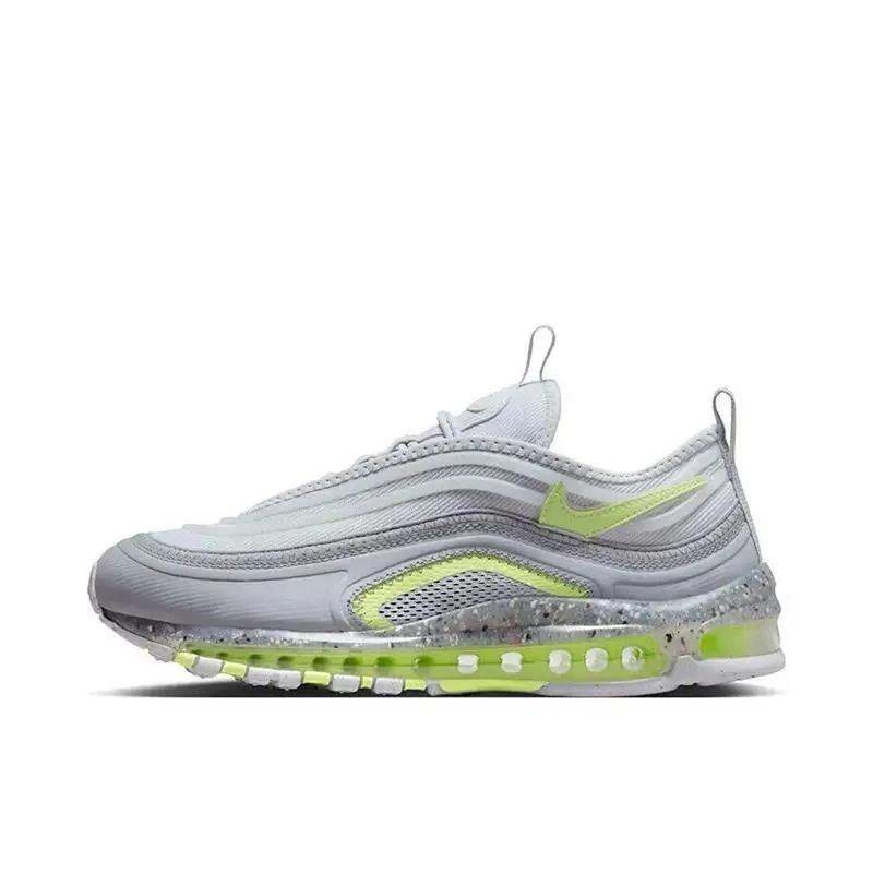 Nike Air Max 97 Men's and Women's Purple Air Cushion Cushioned Comfortable Breathable Anti-slip Wear Shoes in Black White Color