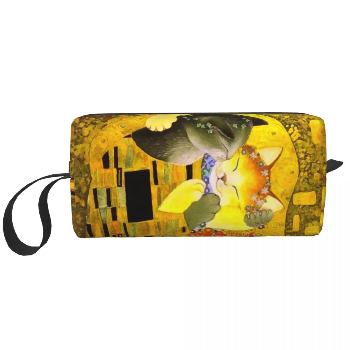 Pet Cat The Kiss Cosmetic Bag Women Fashion Big Capacity Gustav Klimt Art Makeup Case Beauty Storage Toiletry Bags