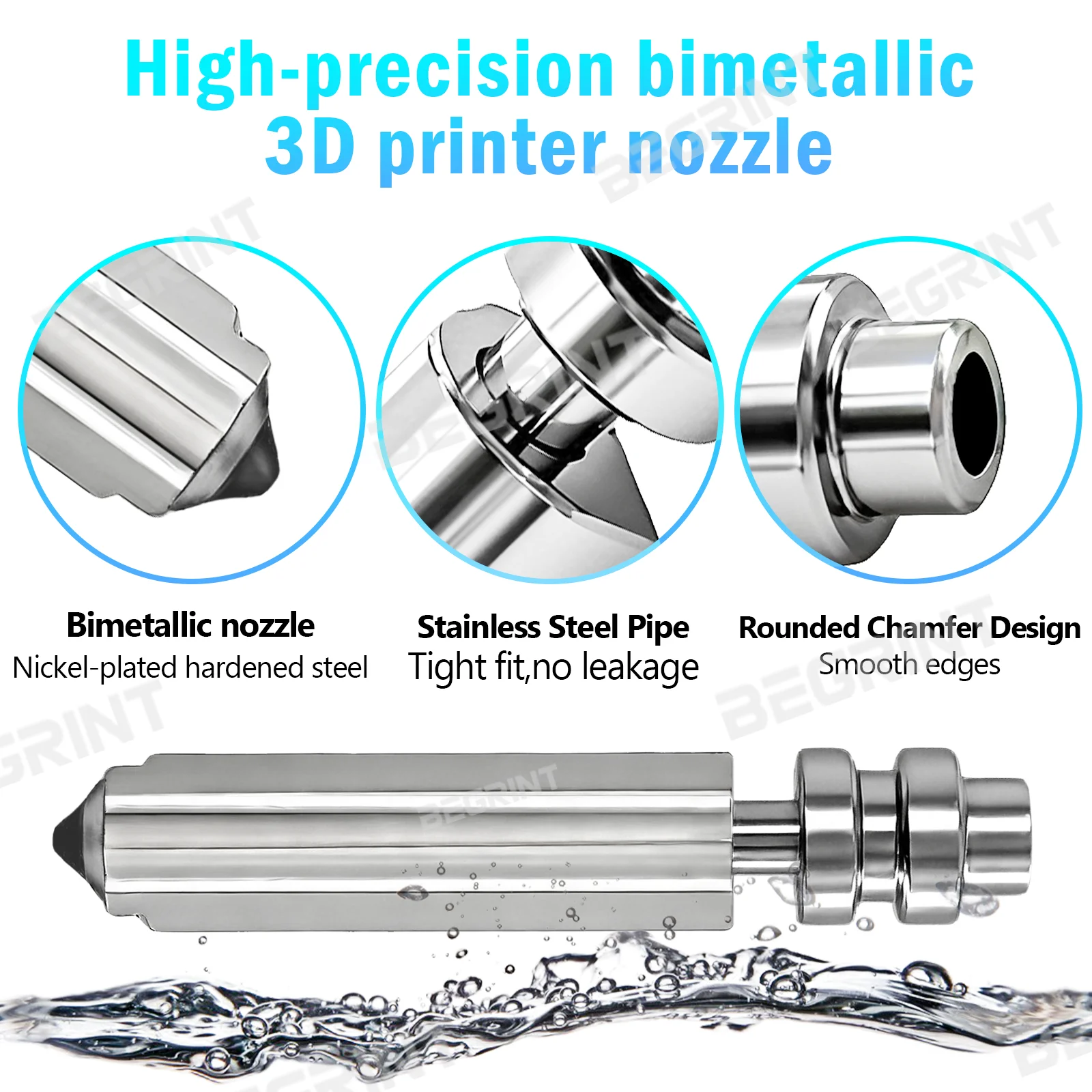 For Anycubic Kobra X / Kobra 4 One-Piece Bimetallic Hotend Nozzle 0.2/0.4/0.6/0.8mm Print Head Integrated Design Prevent Leak