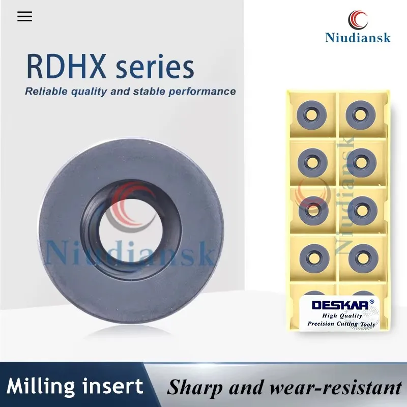 

RDHX Series DESKAR Numerical Control Lathe Milling Inserts RDHX1003MOT LF6018 RDHX12T3MOT LF6018 For Stainless Steel Processing