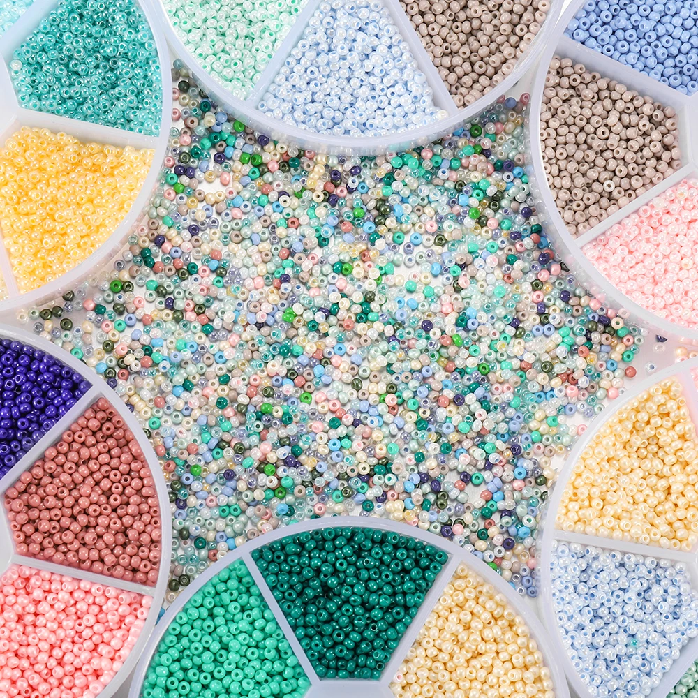 1Box Czech Crystal Glass Seed Beads Mini Spacer Loose Beads Set for DIY Handmade Jewelry Making Kits Supplies Accessories