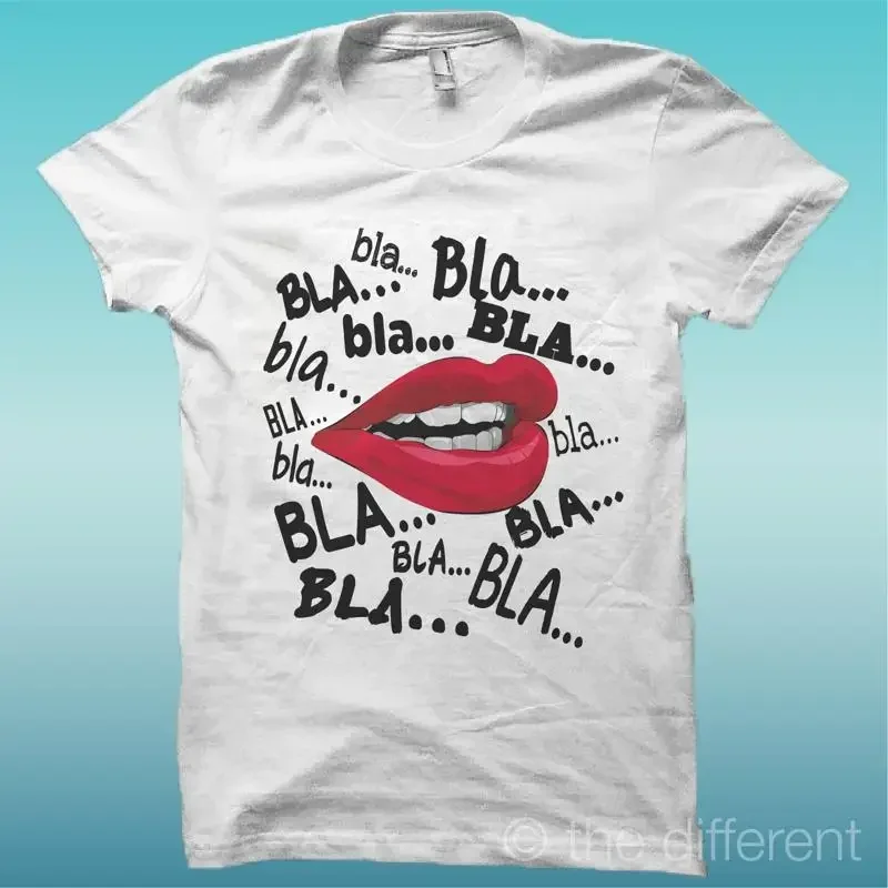 T shirt Man Lips Red Chatter Bla Idea Road To Happiness