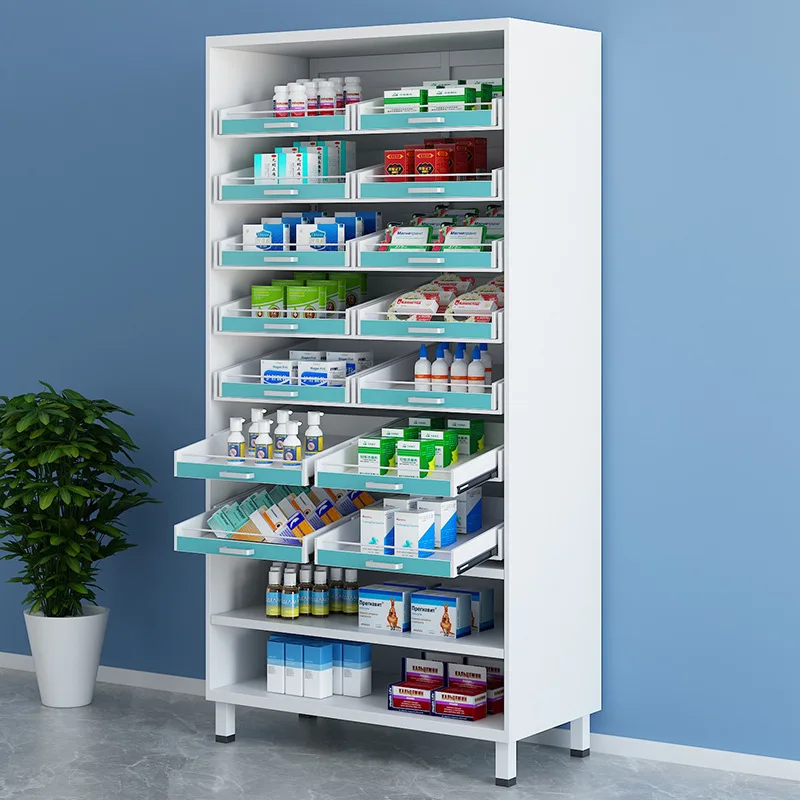 Outpatient clinics, single and double-sided pull medicine trays, drug display racks, hospital shelves, pharmacy medicine racks