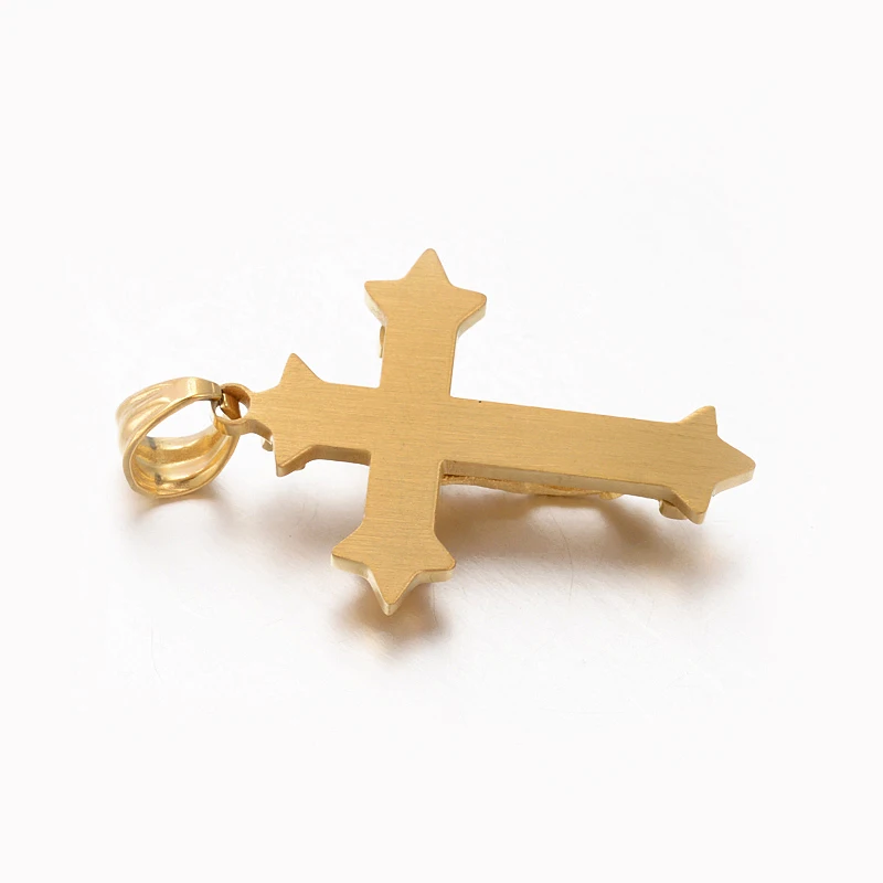 6pcs 201 Stainless Steel Crucifix Cross Pendants Golden Color Easter Theme New Gift for Necklace DIY Jewelry Making Accessories