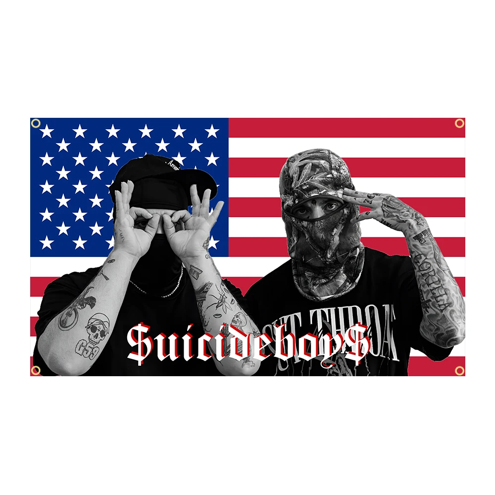G59 Samobójstwo Muzyka Ameryka Hip Pop Flaga Gobelin Dekoracja Zabawny Meme Flaga Sypialnia Salon Dekoracja Zewnętrzna