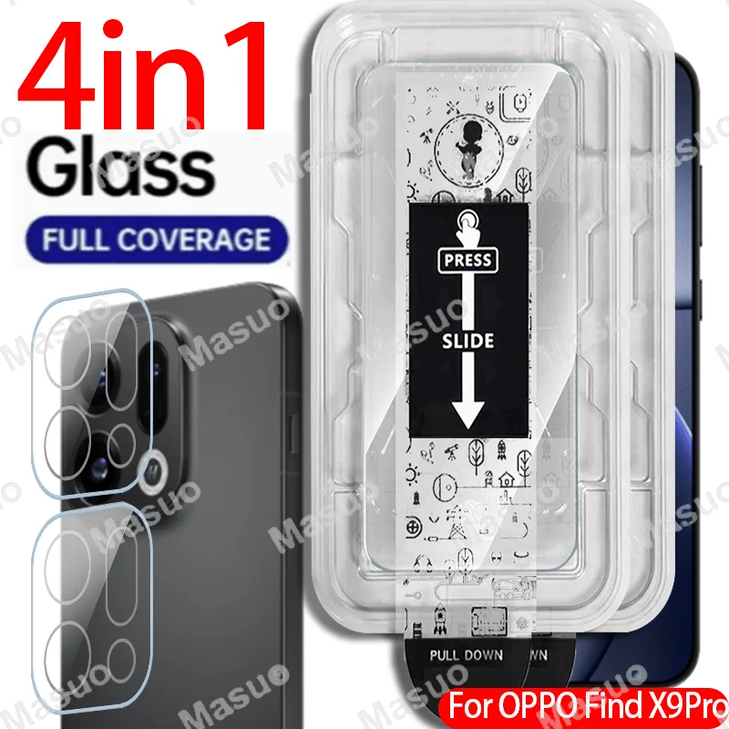 

2+2pcs for OPPO Find X9Pro/X9/X8Ultra HD Professional Tempered Glass,One-click Film applicator,Edge-to-Edge Coverage,Bubble-Free