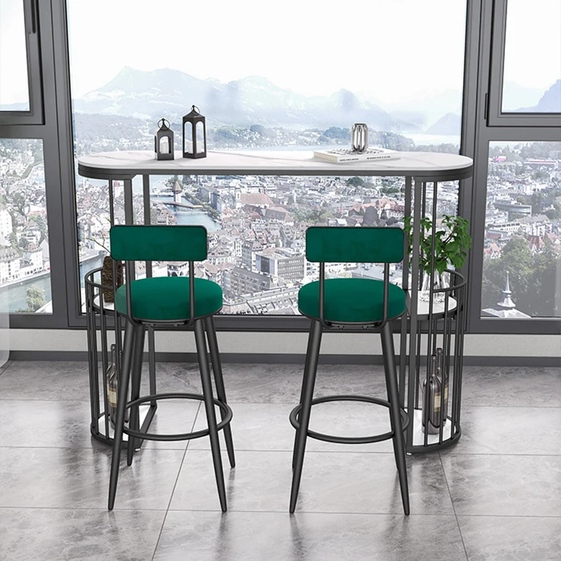 

Metal High Bar Table Luxury Modern Standing Industrial Dining Table Kitchen Cocktail Muebles De Cocina Living Room Furniture