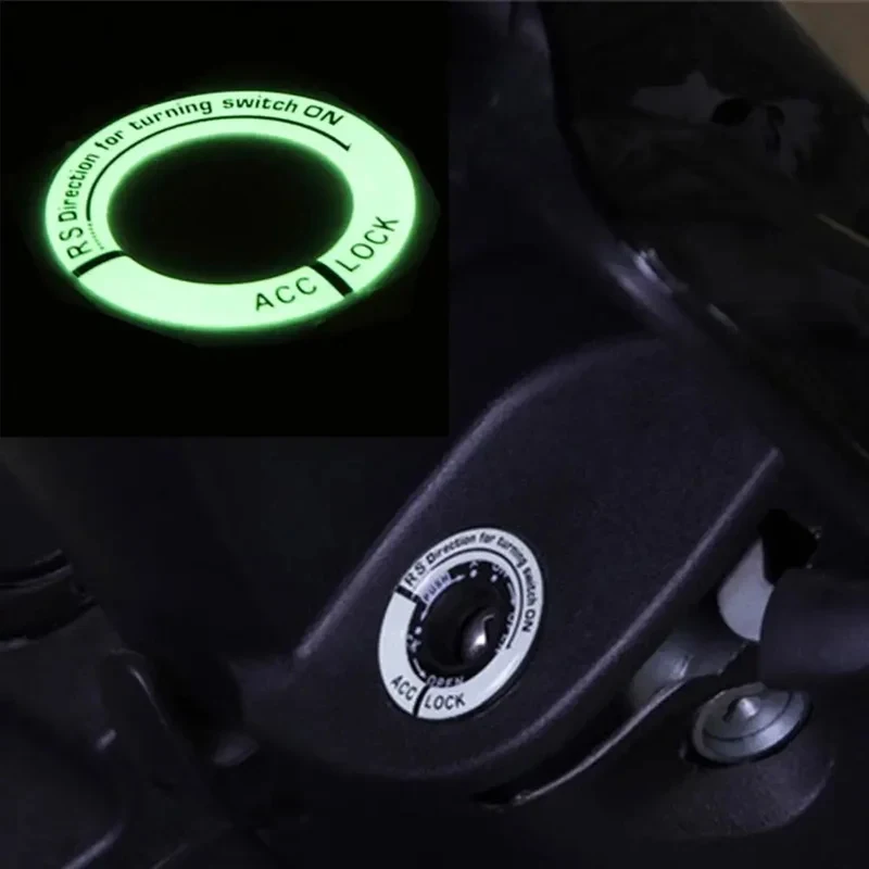 1/3Pcs Mixed Car Luminous Ignition Switch Sticker Auto Motorcycle Key Ring Sticker Fluorescent Circle Car Interior Accessories