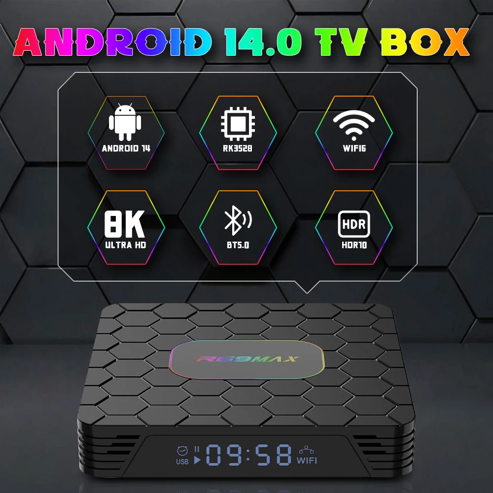 

R69 MAX Smart TV Box Android 14 Quad-core 8K Ultra HD Support Netflix WIFI 6 Set-top box