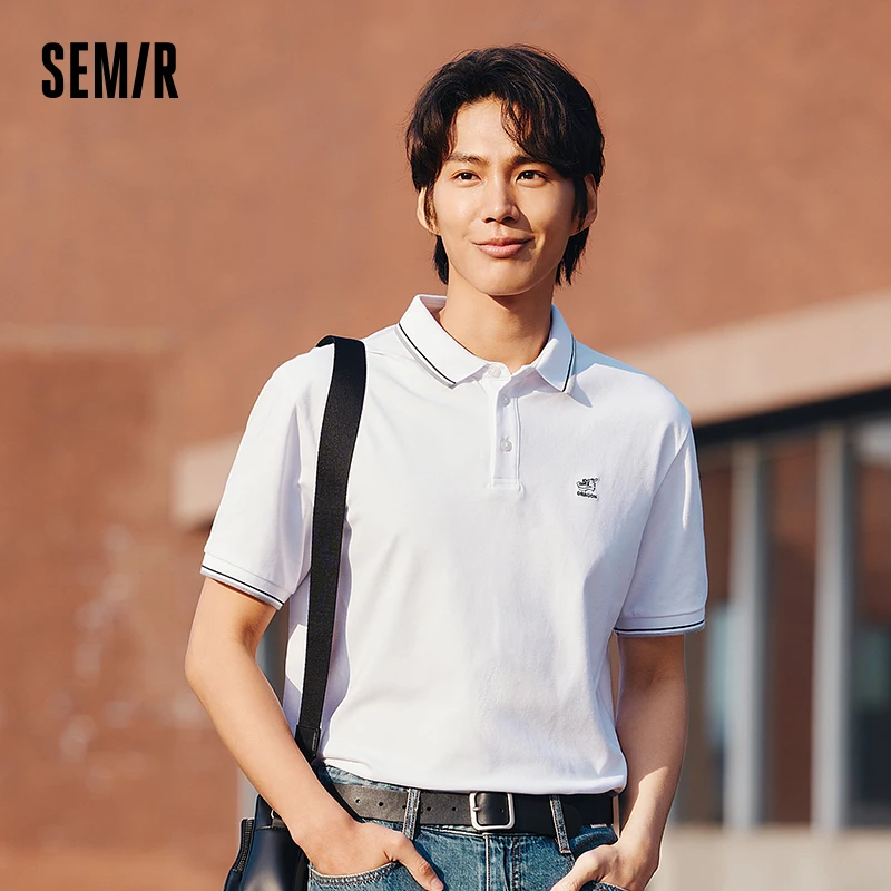 Semir Shirt Men Polo Shirt 2024 Summer New Short-Sleeved T-Shirt Business Commute Top With Cool Sensation