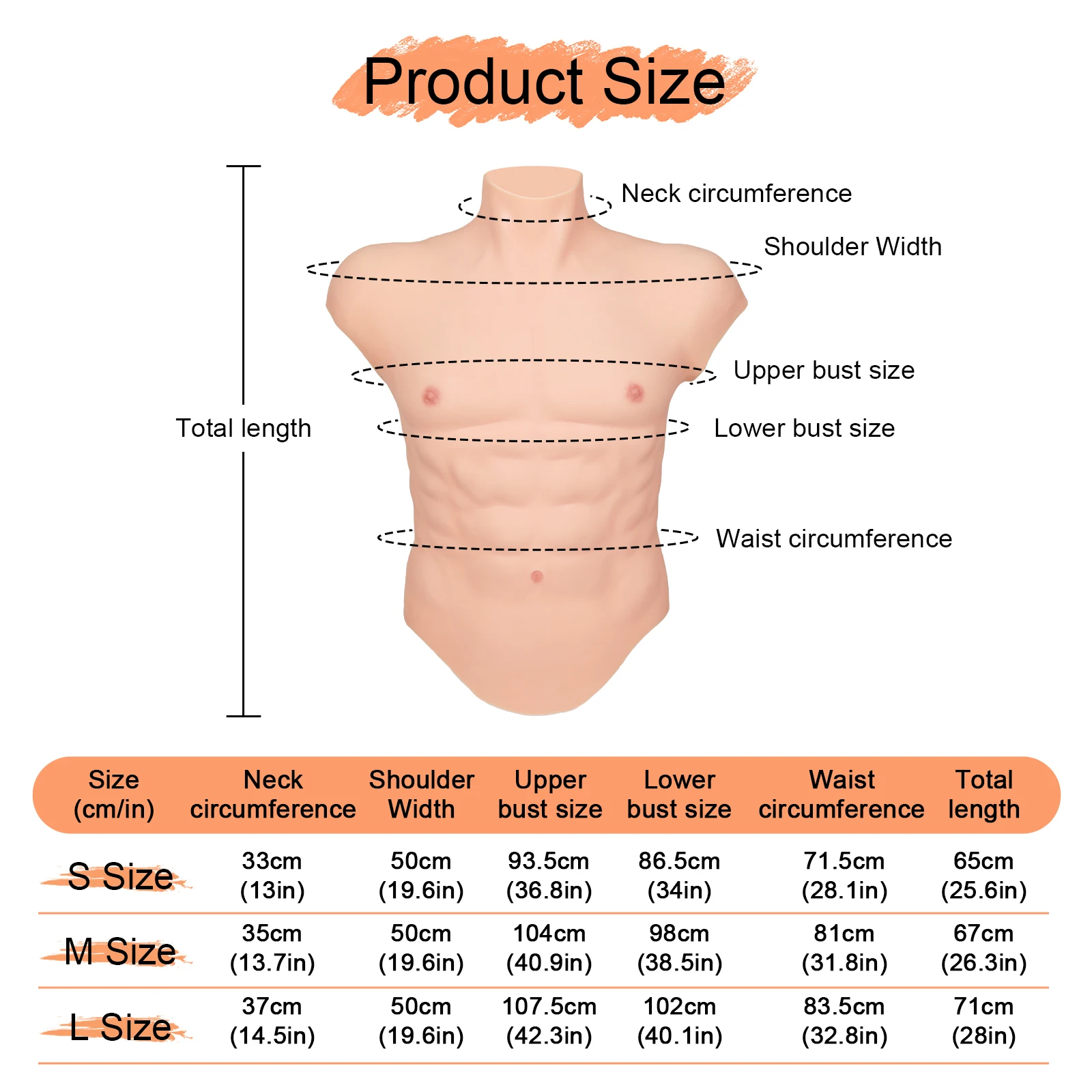 CYOMI Cosplay Silicone Male Muscle Suit Fake Belly Chest Bodysuit Artificial Simulation Abdominal Strong Figure for Crossdresser