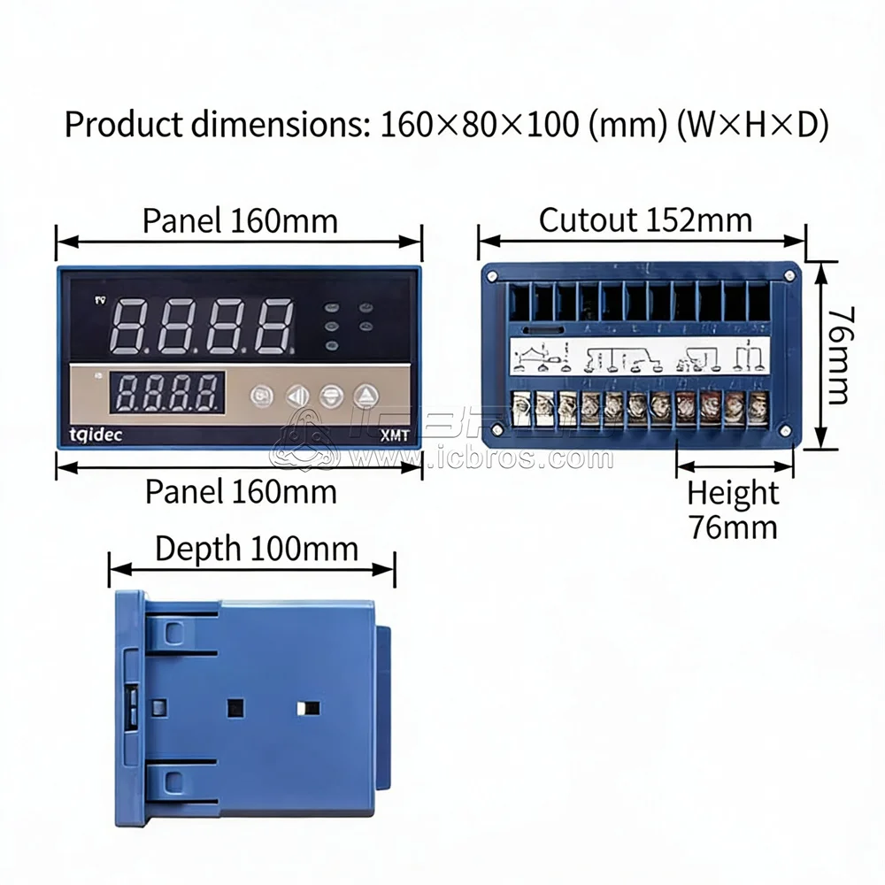 XMT-8411 Intelligent Digital Temperature Control Meter PID Adjustment 160*80mm Smart Digital Display Full Input Thermostat 220V