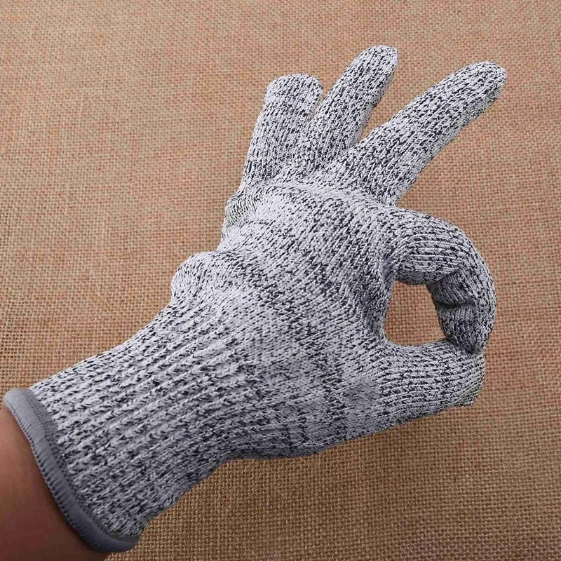 TCES-4 Pairs Cut Resistant Gloves Food Grade Level 5 Hand Protection,Kitchen Cut Gloves For Oyster Shucking(Medium)